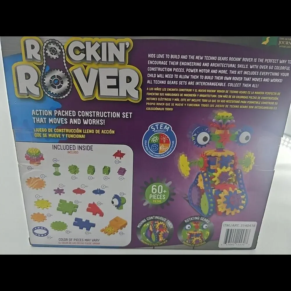 TECHNO GEARS (STEM) -  60pc each set. Rockin Rover  Build‎ Kit Toy NEW
